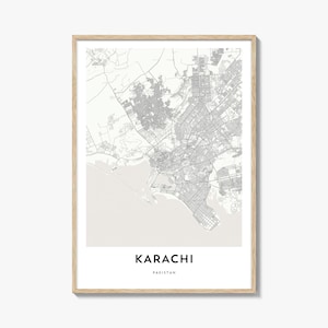Mapa de Karachi Impressão, Presente de Mapa de Karachi, Pôster de Karachi, Arte de Mapa da Cidade para Casa e Escritório, Paquistão