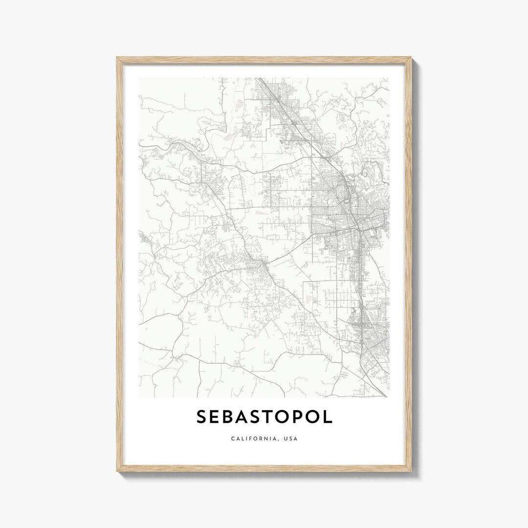 Sebastopol Street Map.pdf Sebastopol Map Print: California City Map Artwork - Etsy