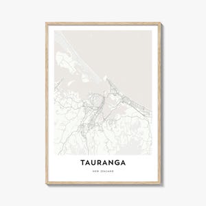 Map of Tauranga Print, Tauranga Map Gift, Tauranga Poster, City Map Artwork for Home & Office, New Zealand