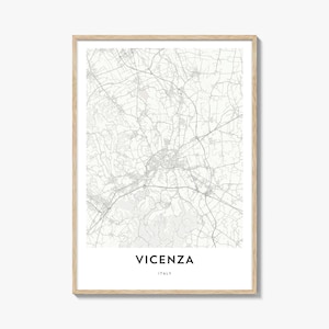 Vicenza Map Poster Print, Veneto Wall Art, Italy Decor, Palladian City Street Artwork