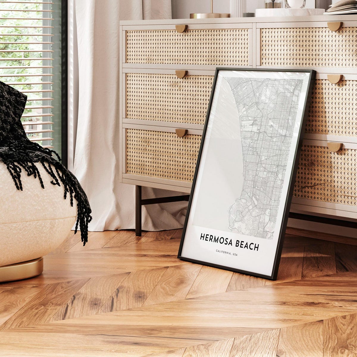 Hermosa Beach Map Poster Print, LA Wall Art, California Decor, USA City Street Artwork - Etsy