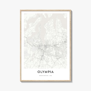 Map of Olympia Print, Olympia Map Gift, Olympia Poster, City Map Artwork for Home & Office, Washington