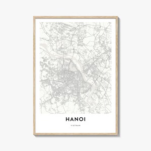 Karte von Hanoi Print, Hanoi Karte Geschenk, Hanoi Poster, Stadt Karte Kunstwerk für Zuhause & für das Büro, Vietnam