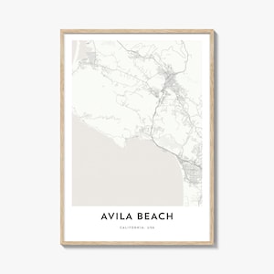 Map of Avila Beach Print, Avila Beach Map Gift, Avila Beach Poster, City Map Artwork for Home & Office, California