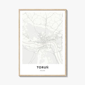 Map of Torun Print, Torun Map Gift, Torun Poster, City Map Artwork for Home & Office, Poland