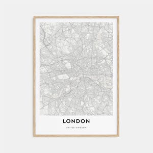 Impression de carte de Londres, Royaume-Uni, cadeau carte de Londres, affiche de Londres, oeuvre d'art de plan de la ville pour la maison et le bureau,