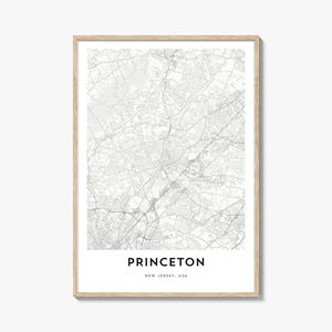 Map of Princeton Print, Princeton Map Gift, Princeton Poster, City Map Artwork for Home & Office, New Jersey