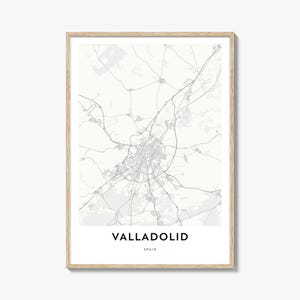 Karte von Valladolid Print, Valladolid Karte Geschenk, Valladolid Poster, Stadt Karte Kunstwerk für Zuhause & für das Büro, Spanien