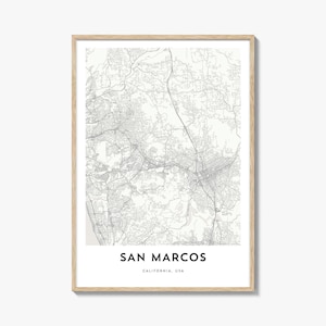 Map of San Marcos Print, San Marcos Map Gift, San Marcos Poster, City Map Artwork for Home & Office, California