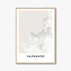 Valparaiso Map Poster Print, Chile Wall Art, Valpo Decor, South America City Street Artwork