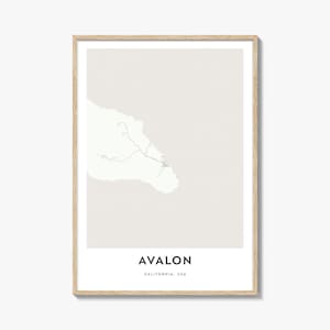 Map of Avalon Print, Avalon Map Gift, Avalon Poster, City Map Artwork for Home & Office, California