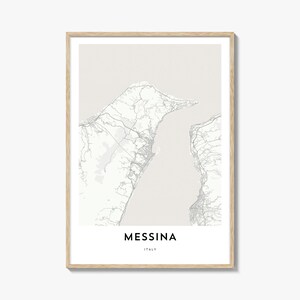 Mapa de Messina Impressão, Mapa de Messina Presente, Pôster de Messina, Mapa da Cidade Arte para Casa e Escritório, Itália