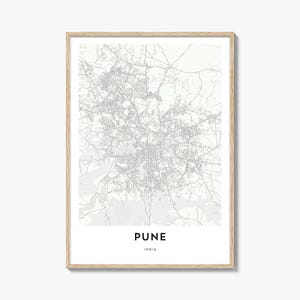 Pune Map Print: India City Map Artwork