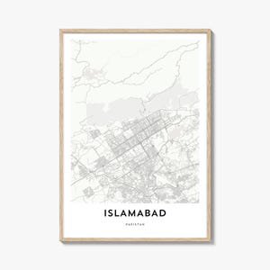 Map of Islamabad Print, Islamabad Map Gift, Islamabad Poster, City Map Artwork for Home & Office, Pakistan