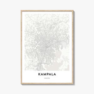 Kampala Map Print: Uganda City Map Artwork