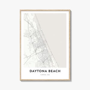 Kaart van Daytona Beach-print, Daytona Beach-kaartcadeau, Daytona Beach-poster, kunstwerk stadsplattegrond voor thuis en op kantoor, Florida
