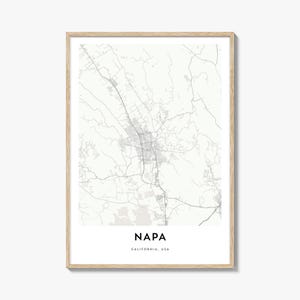 Map of Napa Print, Napa Map Gift, Napa Poster, City Map Artwork for Home & Office, California
