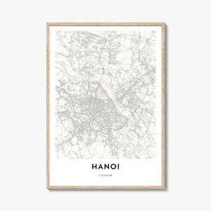Map of Hanoi Print, Hanoi Map Gift, Hanoi Poster, City Map Artwork for Home & Office, Vietnam