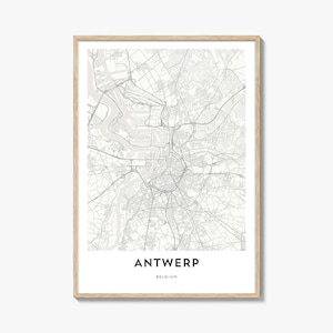 Map of Antwerp Print, Antwerp Map Gift, Antwerp Poster, City Map Artwork for Home & Office, Belgium