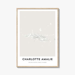 Mapa de Charlotte Amalie Impressão, Mapa de Charlotte Amalie Presente, Pôster de Charlotte Amalie, Arte de Mapa da Cidade para Casa, Ilhas Virgens dos Estados Unidos