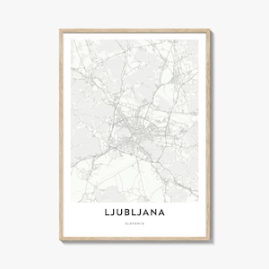 Map of Ljubljana Print, Ljubljana Map Gift, Ljubljana Poster, City Map Artwork for Home & Office, Slovenia