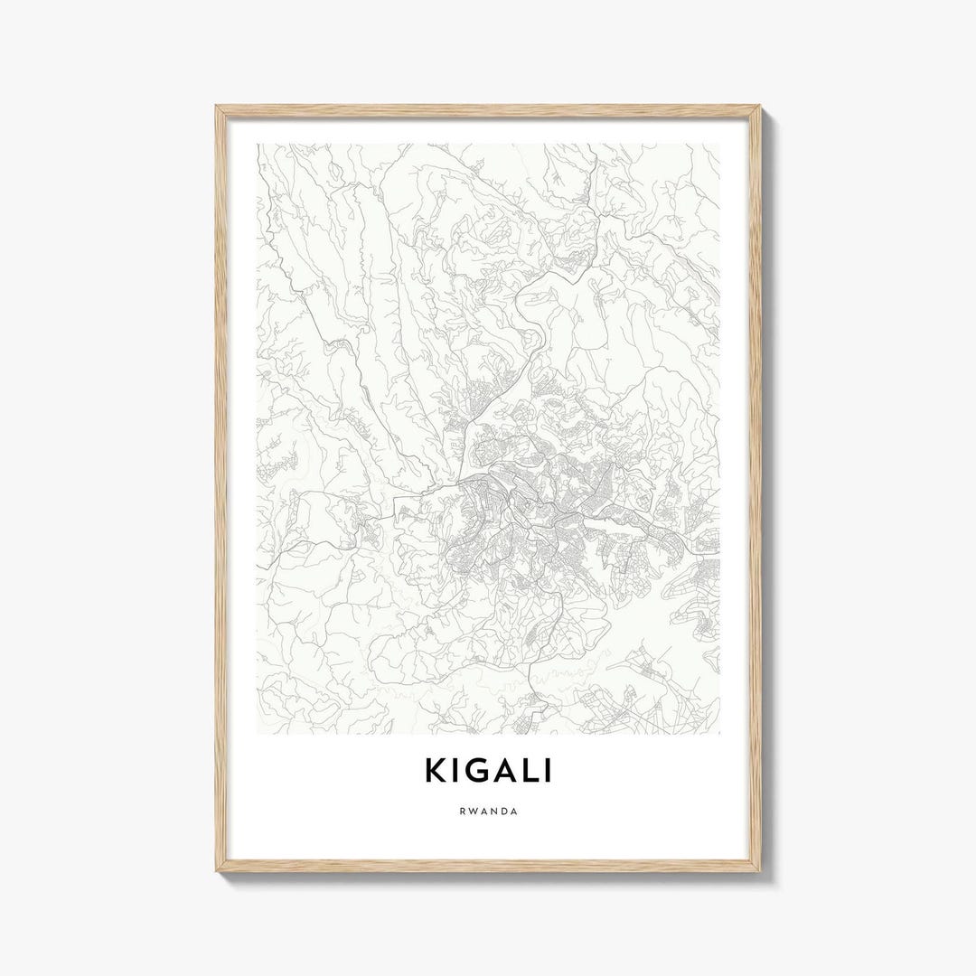 Map of Kigali Print, Kigali Map Gift, Kigali Poster, City Map Artwork ...