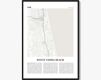 Stadtplan von Ponte Vedra Beach, Zeitungsposter, Wanddekoration für Städtereisen