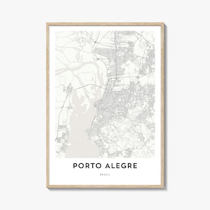 Karte von Porto Alegre Print, Porto Alegre Karte Geschenk, Porto Alegre Poster, Stadt Karte Kunstwerk für Zuhause & für das Büro, Brasilien
