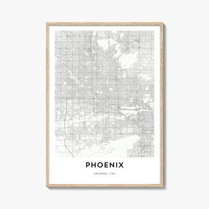 Karte von Phoenix Print, Phoenix Karte Geschenk, Phoenix Poster, Stadt Karte Kunstwerk für Zuhause & für das Büro, Arizona