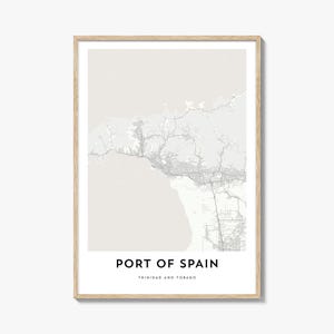 Port of Spain Karte Druck, Port of Spain Karte Geschenk, Port of Spain Poster, Stadt Karte Kunstwerk für Zuhause & im Büro, Trinidad und Tobago