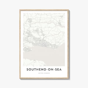 Map of Southend-on-Sea Print, Southend-on-Sea Map Gift, Southend-on-Sea Poster, City Map Artwork for Home & Office, United Kingdom
