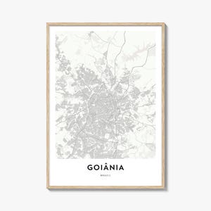 Impresión del mapa de Goiania, regalo del mapa de Goiania, póster de Goiania, obra de arte del mapa de la ciudad para el hogar y la oficina, Brasil