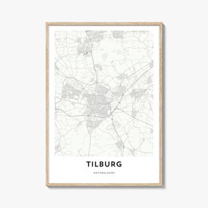 Mapa de Tilburg Impressão, Mapa de Tilburg Presente, Cartaz de Tilburg, Mapa da Cidade Arte para Casa e Escritório, Holanda
