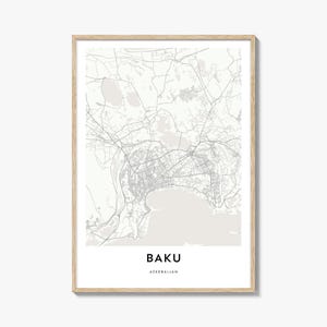 Map of Baku Print, Baku Map Gift, Baku Poster, City Map Artwork for Home & Office, Azerbaijan