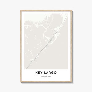 Map of Key Largo Print, Key Largo Map Gift, Key Largo Poster, City Map Artwork for Home & Office, Florida