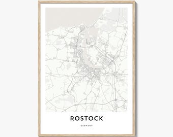 Rostock Poster Print, Hanseatische Wandbild, Mecklenburg Dekor, Deutschland Stadtbild