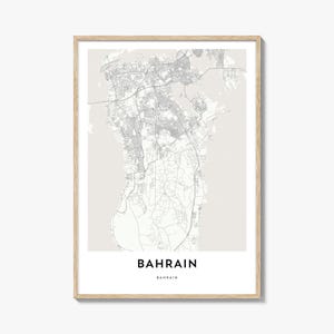 Mapa do Bahrein Impressão, Mapa do Bahrein Presente, Pôster do Bahrein, Arte do Mapa da Cidade para Casa e Escritório, Bahrein