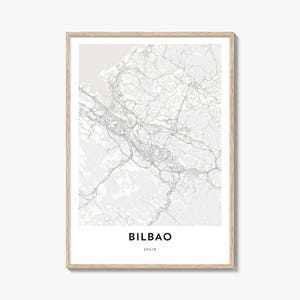 Map of Bilbao Print, Bilbao Map Gift, Bilbao Poster, City Map Artwork for Home & Office, Spain