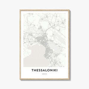 Karte von Thessaloniki Print, Thessaloniki Karte Geschenk, Thessaloniki Poster, Stadt Karte Kunstwerk für Zuhause & für das Büro, Griechenland