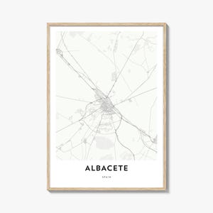 Karte von Albacete Poster, Stadt Karte Geschenk, Albacete Poster, Kunst für Zuhause, für Zuhause, für Zuhause, für zu Hause & für das Büro