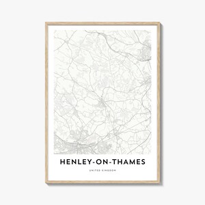 Impresión del mapa de Henley-on-Thames, regalo del mapa de Henley-on-Thames, póster de Henley-on-Thames, obra de arte del mapa de la ciudad para el hogar y la oficina, Reino Unido