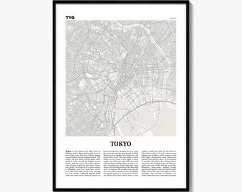 Tokio-Stadtplan-Druck, Zeitungsposter, Wanddekoration für Städtereisen