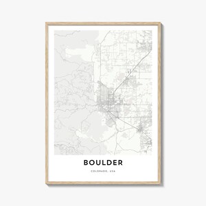 Impression de carte de rocher, cadeau de carte de rocher, affiche de rocher, oeuvre d'art de plan de la ville pour la maison et le bureau, Colorado