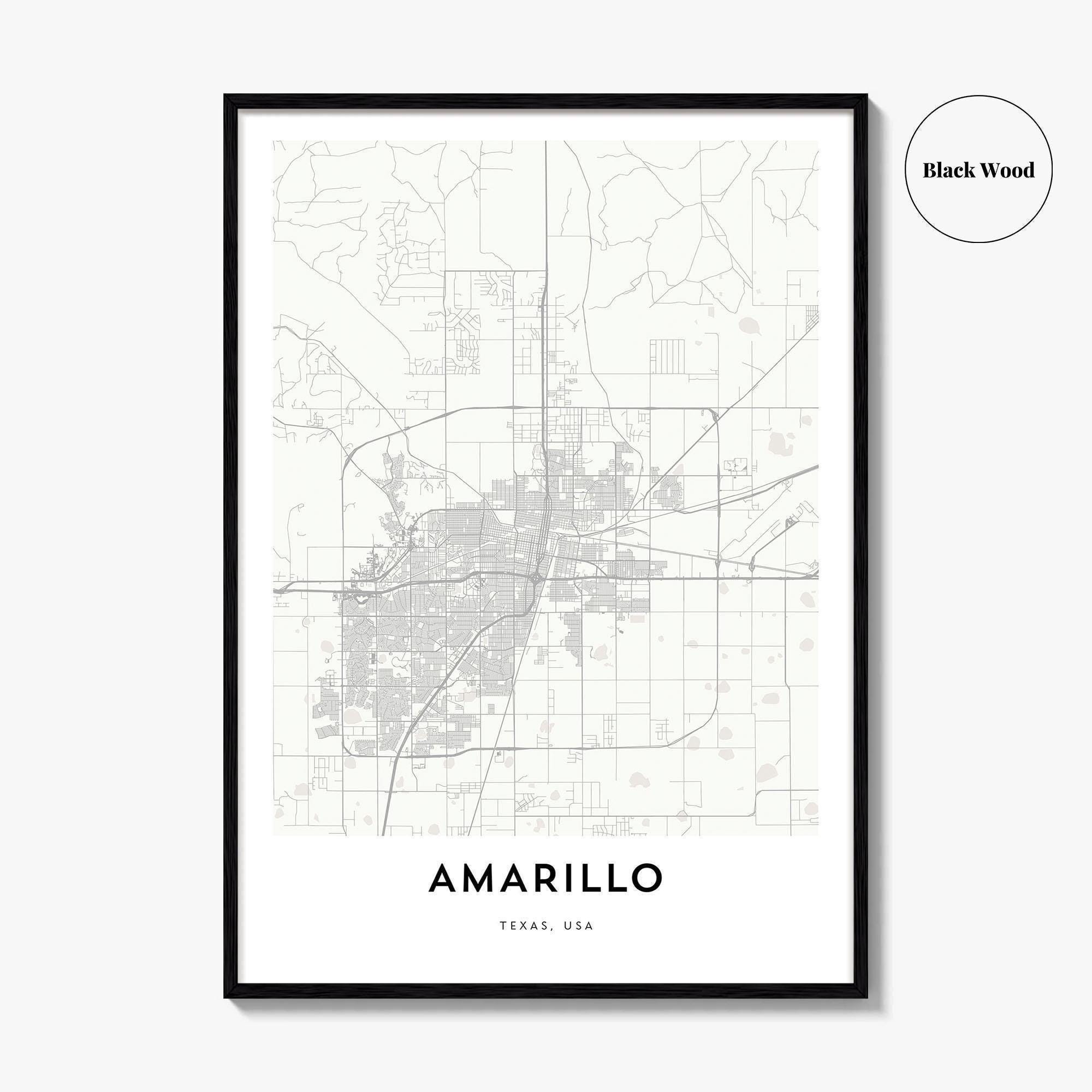 Amarillo Map Poster Print, Texas Wall Art, USA Decor, Modern City Street  Artwork - Etsy, image size:2000x2000