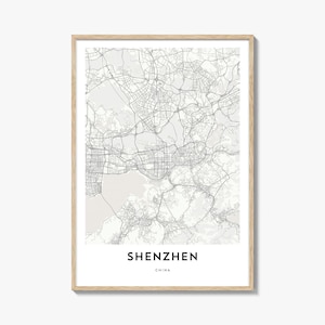 Map of Shenzhen Print, Shenzhen Map Gift, Shenzhen Poster, City Map Artwork for Home & Office, China