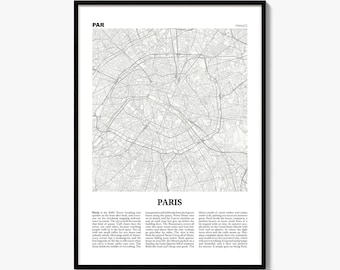 Paris-Stadtplan-Druck, Zeitungsposter, Stadtreise-Wanddeko