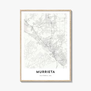 Map of Murrieta Print, Murrieta Map Gift, Murrieta Poster, City Map Artwork for Home & Office, California