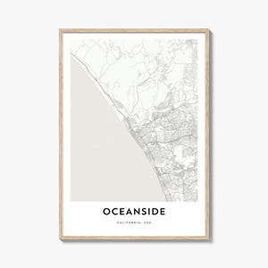 Map of Oceanside Print, Oceanside Map Gift, Oceanside Poster, City Map Artwork for Home & Office, California