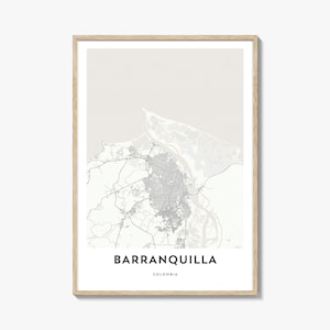 Map of Barranquilla Print, Barranquilla Map Gift, Barranquilla Poster, City Map Artwork for Home & Office, Colombia