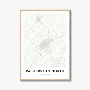 Palmerston North Map Poster Print, Manawatu Wall Art, New Zealand Decor, City Street Artwork